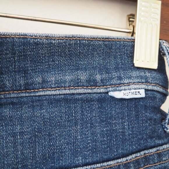 MOTHER HW Rascal Slit Flip Chew Denim Shorts sz 25 - Picture 10 of 10